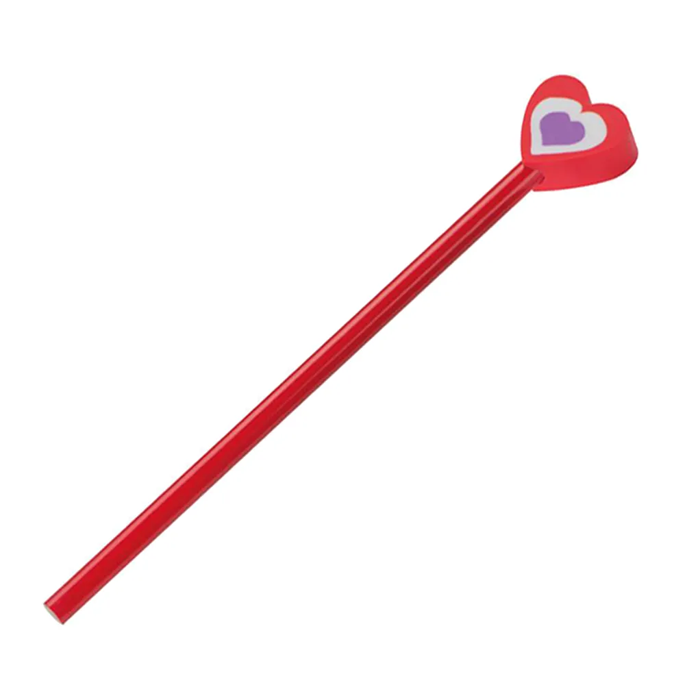 21103-01---2 Μολύβι με σβήστρα fancy heart - Image 1