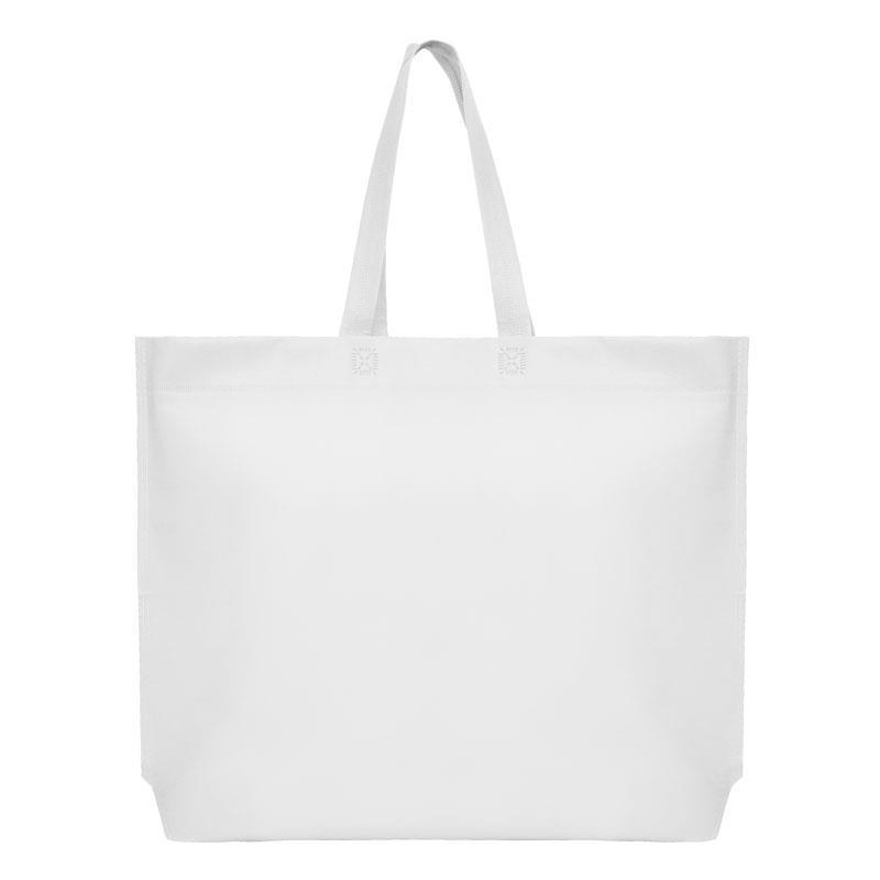 40d4350eee3a4f3fad8332997ce61951 Τσάντα non woven λευκή Υ40x54x10εκ πιέτα. Δυνατότητα εκτύπωσης - Image 1
