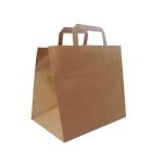 Next χάρτινη τσάντα delivery καφέ με πλακέ χερούλι Υ27x32x17εκ. Δυνατότητα εκτύπωσης