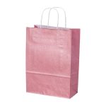 Next χάρτινη τσάντα glitter ροζ με στριφτό χερούλι Υ41x32x12εκ. Δυνατότητα εκτύπωσης