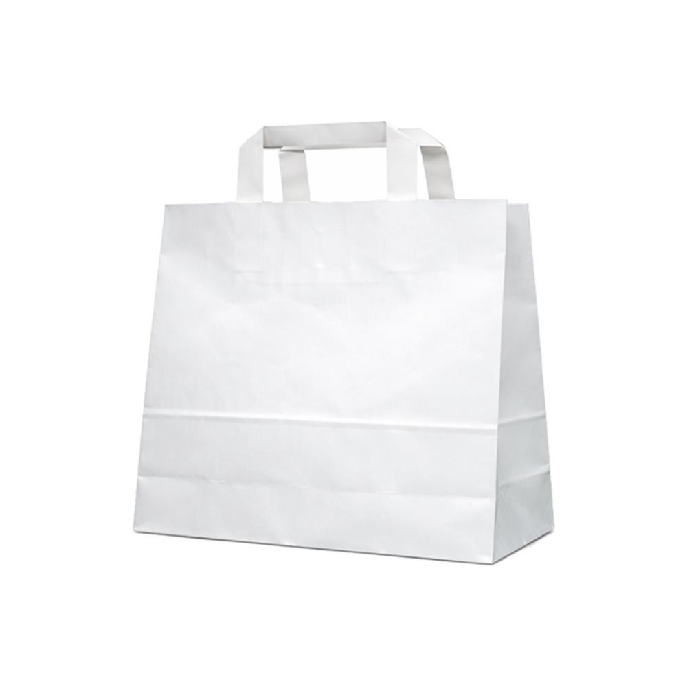 c2d1945e78974812be0f6759515ea0ee Next χάρτινη τσάντα delivery άσπρη με πλακέ χερούλι Υ25x26x17εκ. Δυνατότητα εκτύπωσης - Image 1
