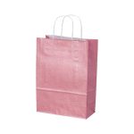 Next χάρτινη τσάντα glitter ροζ με στριφτό χερούλι Υ35x26x12εκ. Δυνατότητα εκτύπωσης